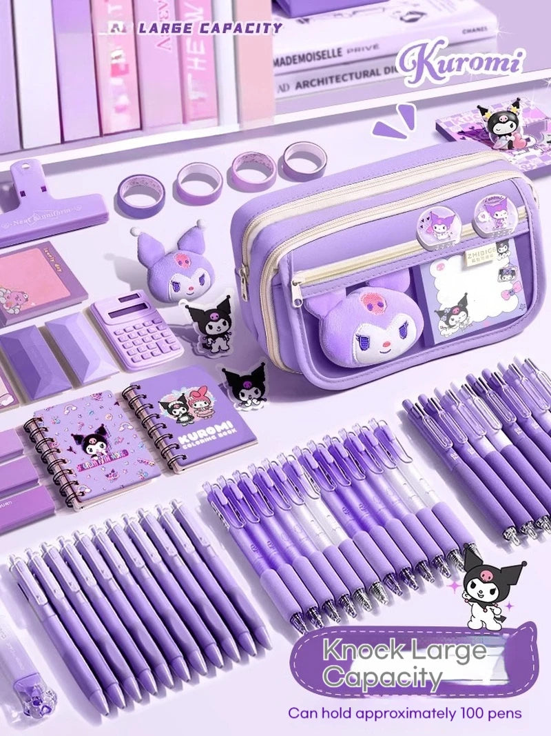 New Sanrio Kuromi Pencil Case Stationery For Junior High School Girls New Primary School Students Large Capacity High Appearanc