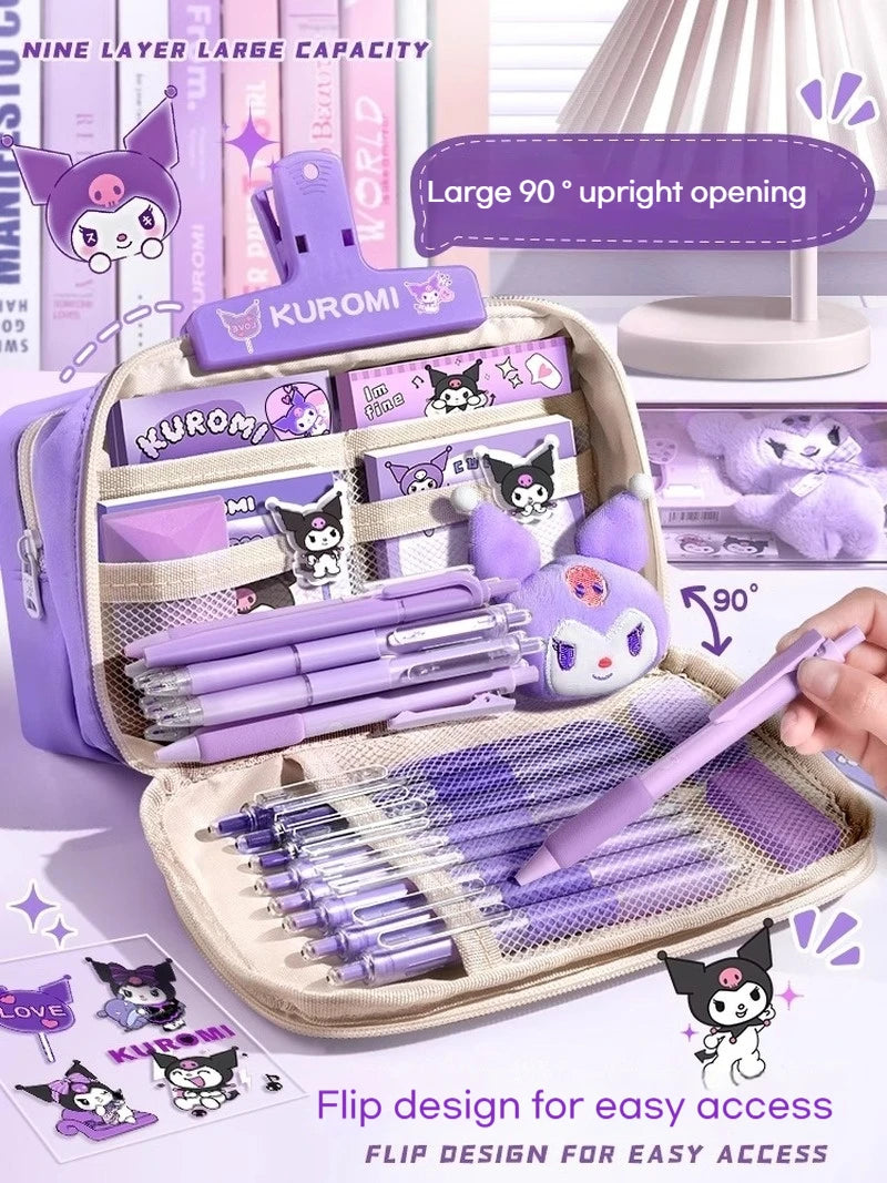 New Sanrio Kuromi Pencil Case Stationery For Junior High School Girls New Primary School Students Large Capacity High Appearanc