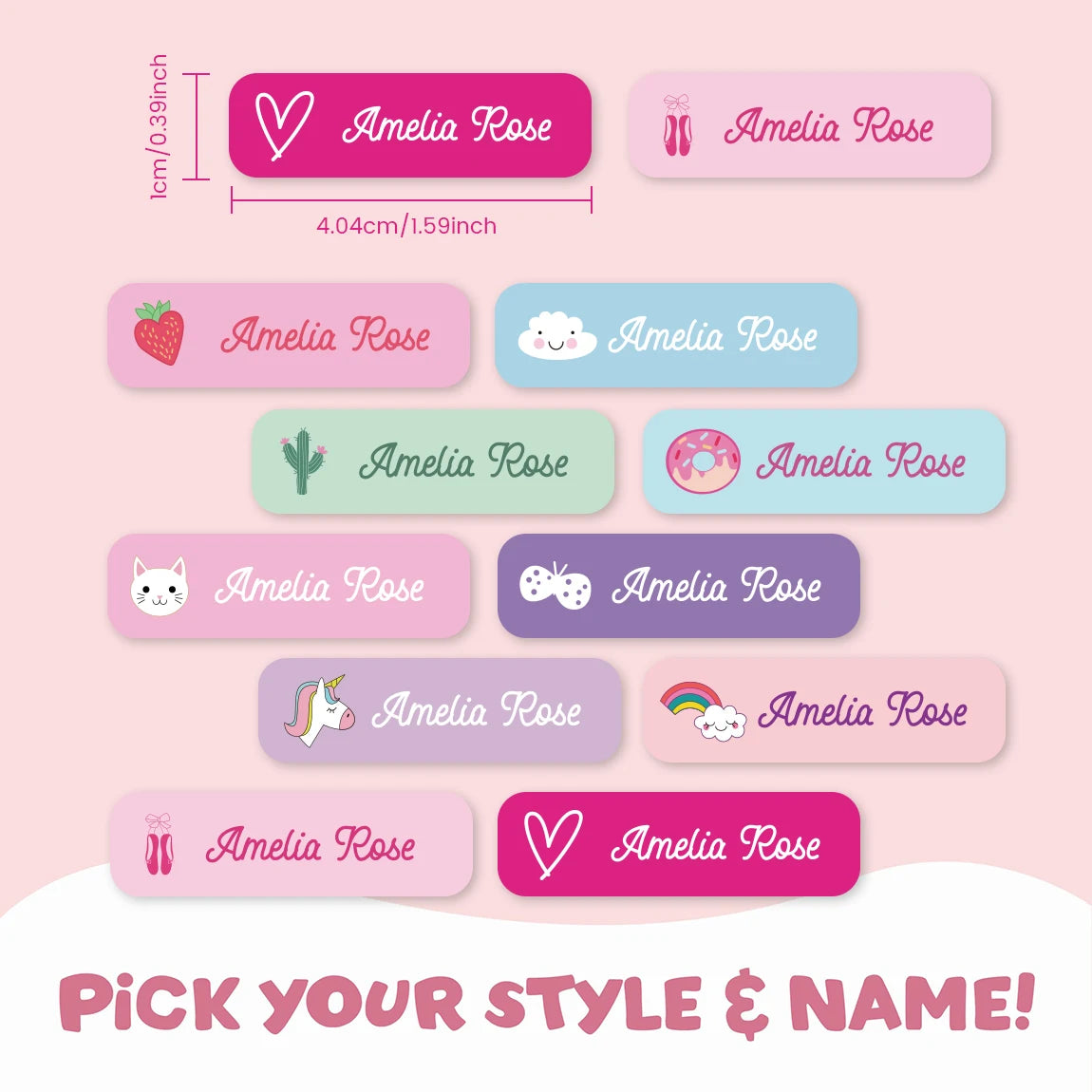 Personalized Name Stickers – Waterproof Custom Labels