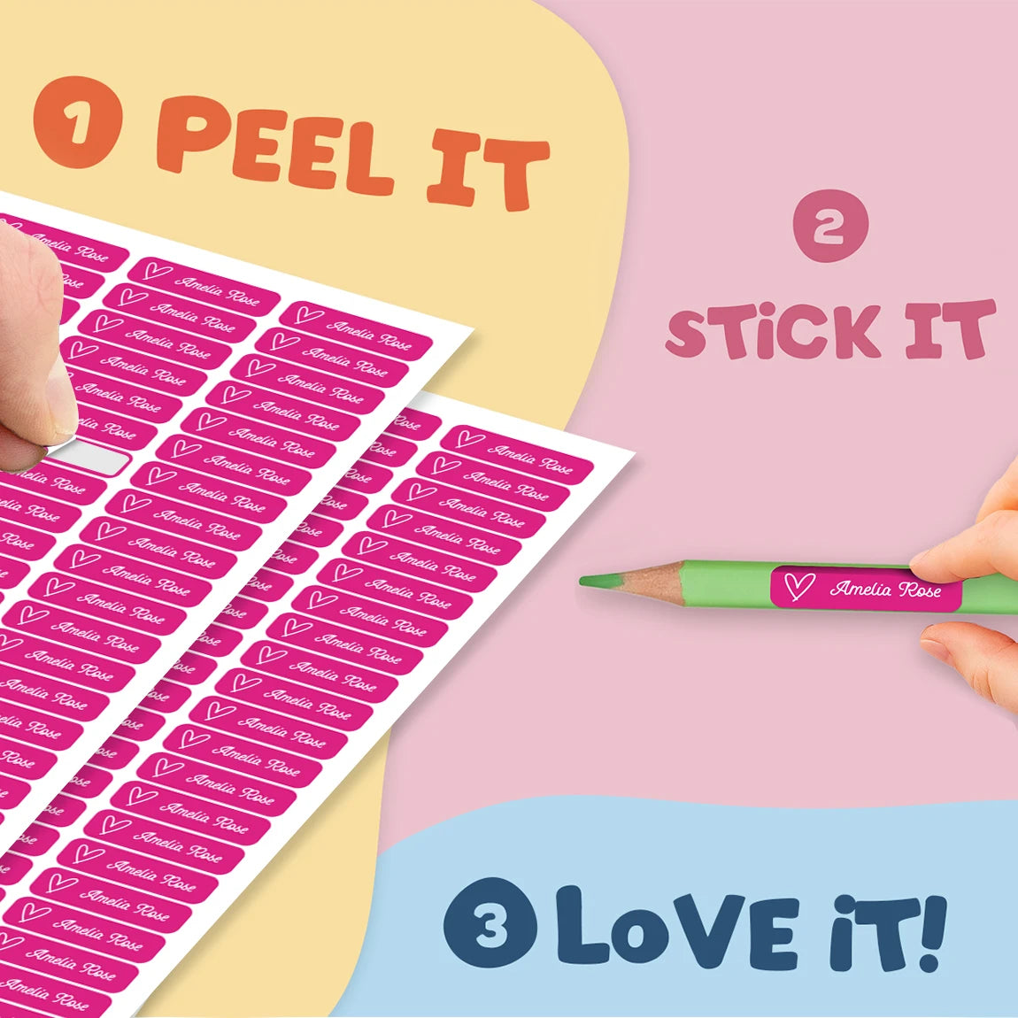 Personalized Name Stickers – Waterproof Custom Labels